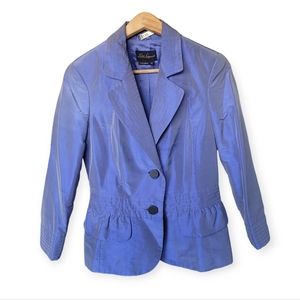Vintage Luisa Spagnoli Raw Silk Hourglass Blazer purple blue size small